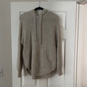 Madewell Tan Sweater with Cozy Texture and High-Low Hem